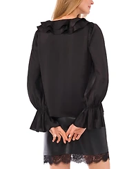 Vince Camuto Women's Ruffled V-Neck Bell-Sleeve Blouse