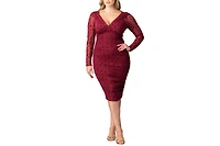 Kiyonna Plus Betsey Ruched Body-Con Midi Dress