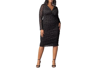Kiyonna Plus Betsey Ruched Body-Con Midi Dress