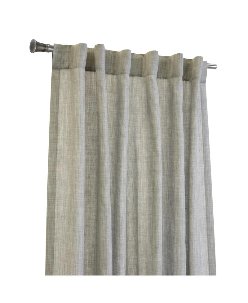Habitat 100% Polyester Johnstown Light Filtering Faux Linen Textured Dual Header Curtain Panel 52" x 108" Silver