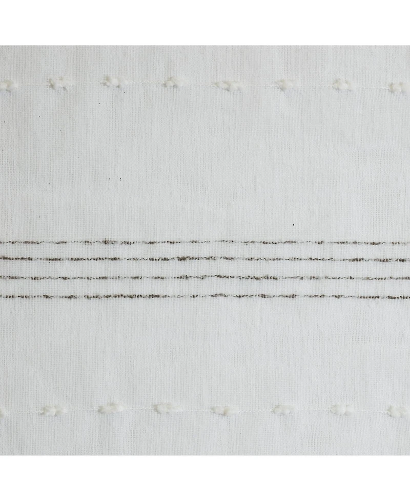 Habitat 100% Polyester Jasper Sheer Faux Linen Stripe Grommet Curtain Panel 52" x 95" White