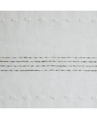 Habitat 100% Polyester Jasper Sheer Faux Linen Stripe Grommet Curtain Panel 52" x 95" White