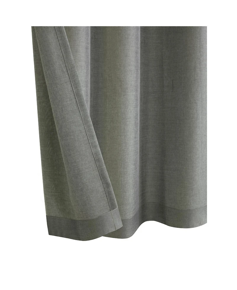 Habitat 100% Polyester Milo Light Faux Linen Solid Filtering Grommet Curtain Panel 52" x 95" Grey