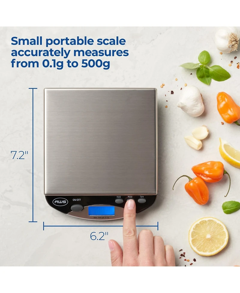 Amw-500I Compact Digital Bench Scale, 500G X 0.1G