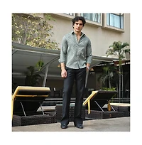 Campus Sutra Men's Sage Green Shard-Tactile Shirt