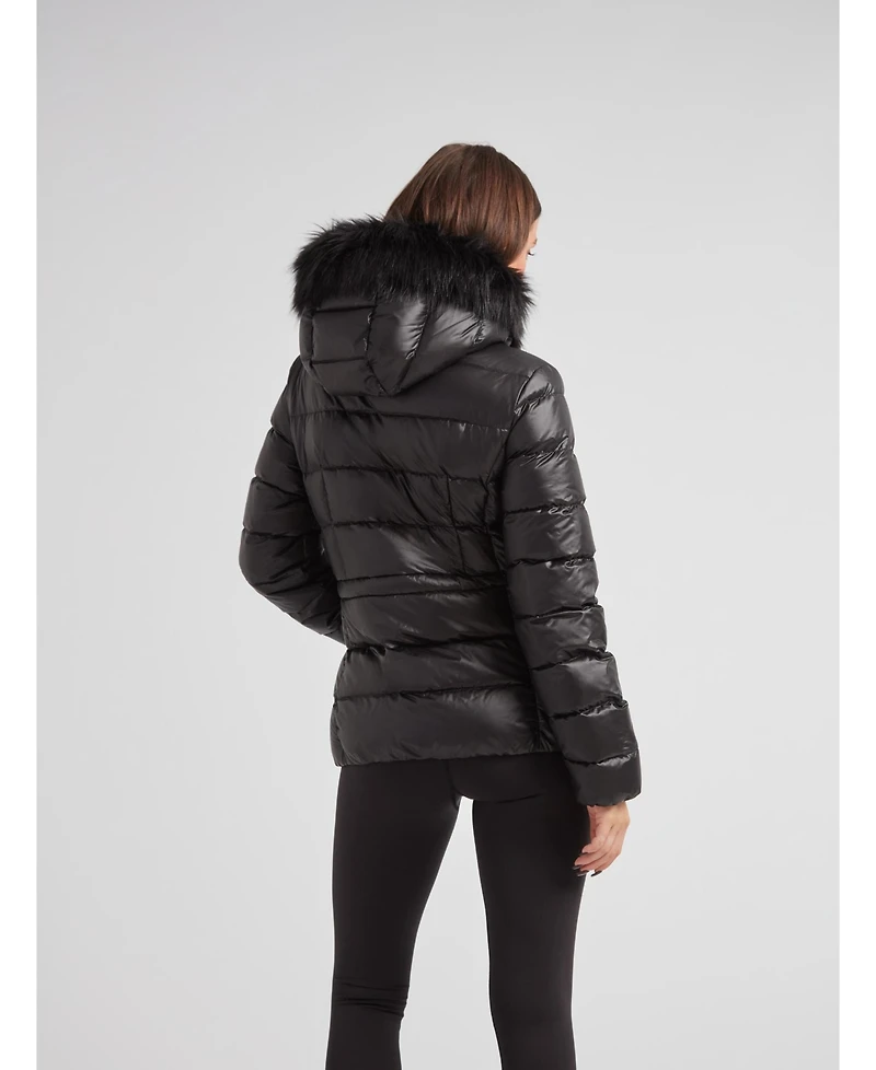 JACK1T Women's R4D Faux Fur Tricolore Racer Jacket