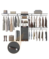120'' Heavy Duty Closet Organizer System with 3 Wooden Drawers, 10FT Walk-in Shelving Towers