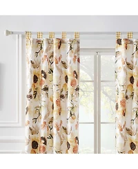 Greenland Home fashions Somerset Curtain Panels (Set of 2) with Tiebacks 84in x 42in Gold