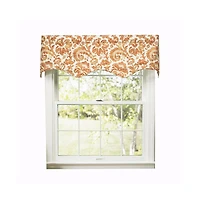 Ellis Curtain Boxtree Scallop 3" Rod Pocket Valance for Windows 50" x 16" Orange