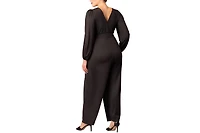 Kiyonna Plus Brigitte Long Sleeve Wide Leg Jumpsuit