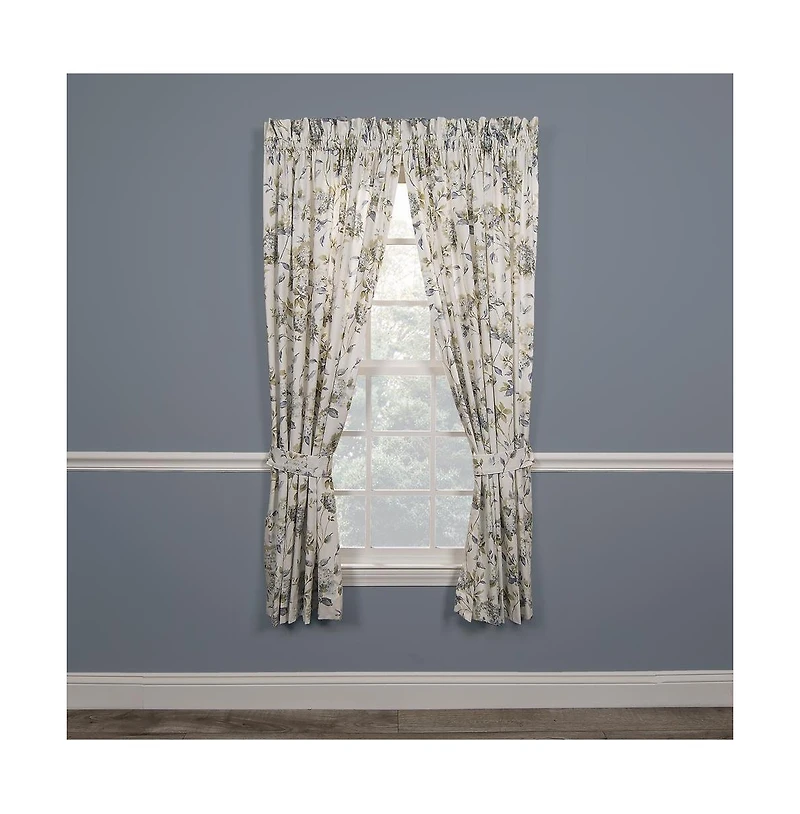 Ellis Curtain Abigail High Quality Design Printed Room Darkening 2-Piece Window Rod Pocket Panel - 90 x 84, Off-white