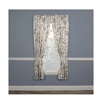 Ellis Curtain Abigail High Quality Design Printed Room Darkening 2-Piece Window Rod Pocket Panel - 90 x 84, Off-white