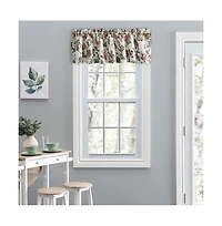 Ellis Curtain Madison Floral Design Printed Natural Ground 1.5" Rod Pocket Tailored Valance 58" x 15" Brick