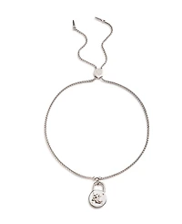 Lauren Ralph Lauren Silver-Tone Logo Padlock Slider Bracelet
