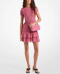 Michael Kors Women's Smocked Crewneck Mini Dress