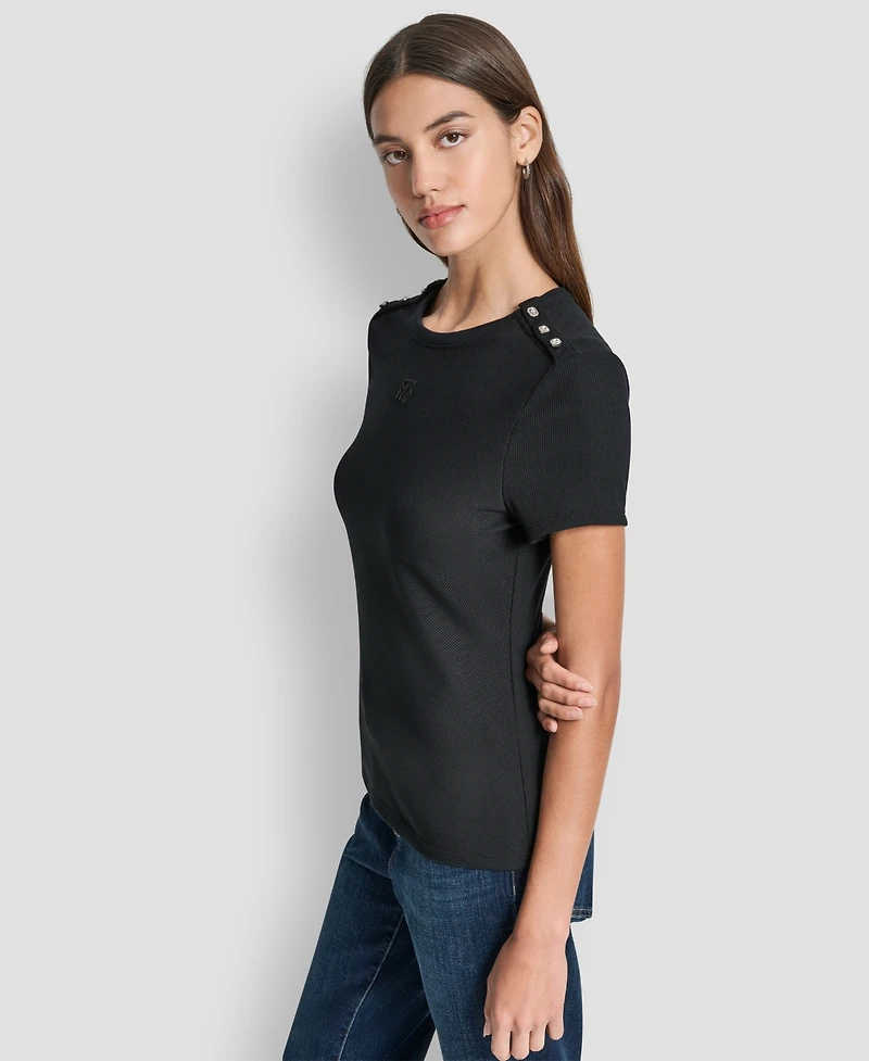 Dkny Jeans Women's Crewneck Short-Sleeve Top
