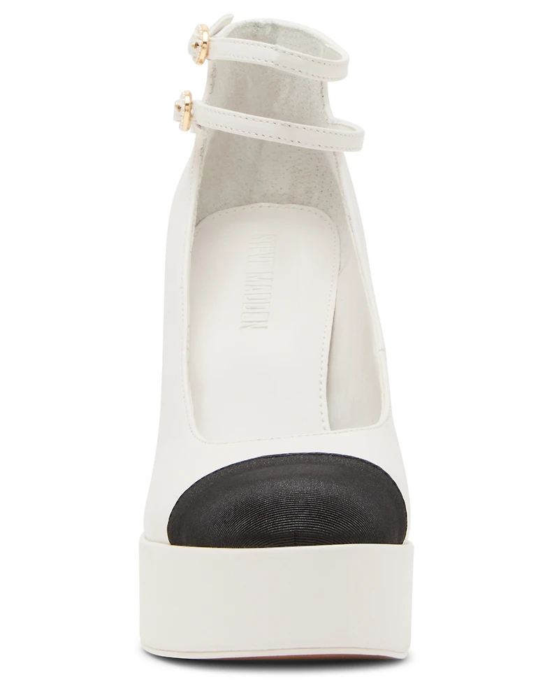 Steve Madden Women's Peyton Cap-Toe Platform Mary-Jane Pumps