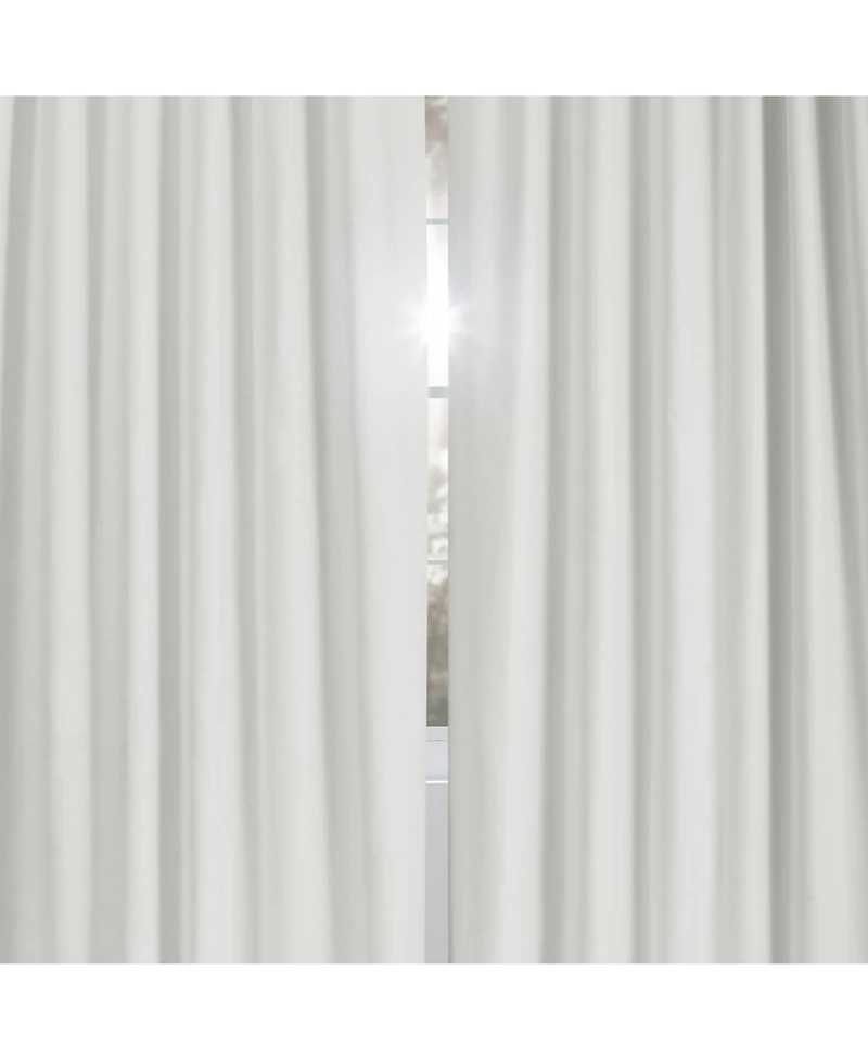 Half Price Drapes Starlight Off White Thermal Cross Linen Weave Blackout Curtain