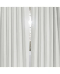 Half Price Drapes Starlight Off White Thermal Cross Linen Weave Blackout Curtain