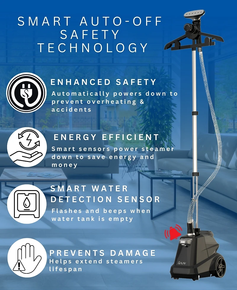 Salav Commercial Grade Smart Auto Shut-Off 70.5" Garment Steamer