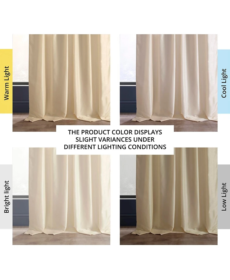 Half Price Drapes Off White Vintage Textured Faux Dupioni Silk Blackout Curtain