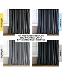 Half Price Drapes Distance Blue Grey Signature Velvet Blackout Curtain