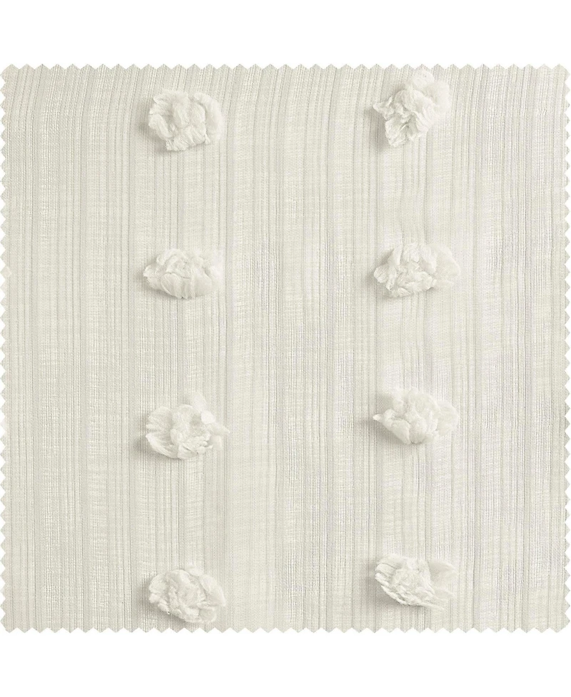 Half Price Drapes Strasbourg Dot Cream Geometric Patterned Faux Linen Sheer Curtain