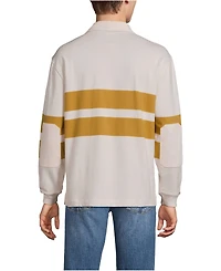 Lands' End Men's Long Sleeve Rugged Rugby Embroidered Polo