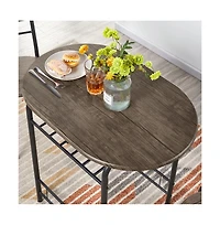 Yaheetech, 3-Piece Set, Metal Frame, Compact Dining Table with 2 Chairs