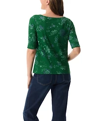 Gloria Vanderbilt Women's Alanis Printed Cuffed-Sleeve T-Shirt