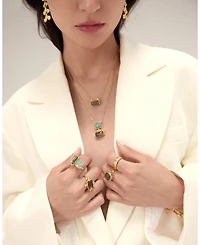 Ottoman Hands Nerissa Labradorite And Aqua Chalcedony Pendant Necklace