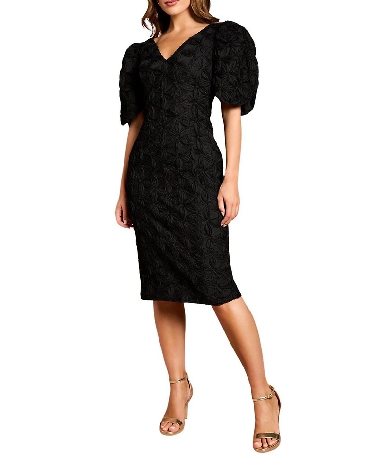 Coast Women's Floral Pleated Sleeve Pencil Dress