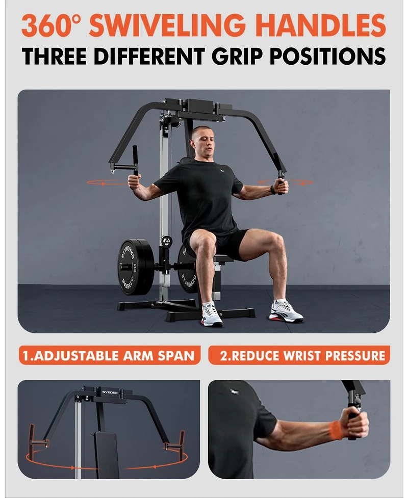 Mikolo Chest & Reverse Fly Machine - 400LB Plate Loaded Pec Deck with Band Pegs for Home Gym