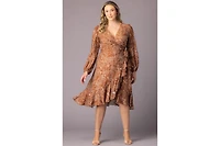 Kiyonna Plus Julia Long Sleeve Wrap Dress