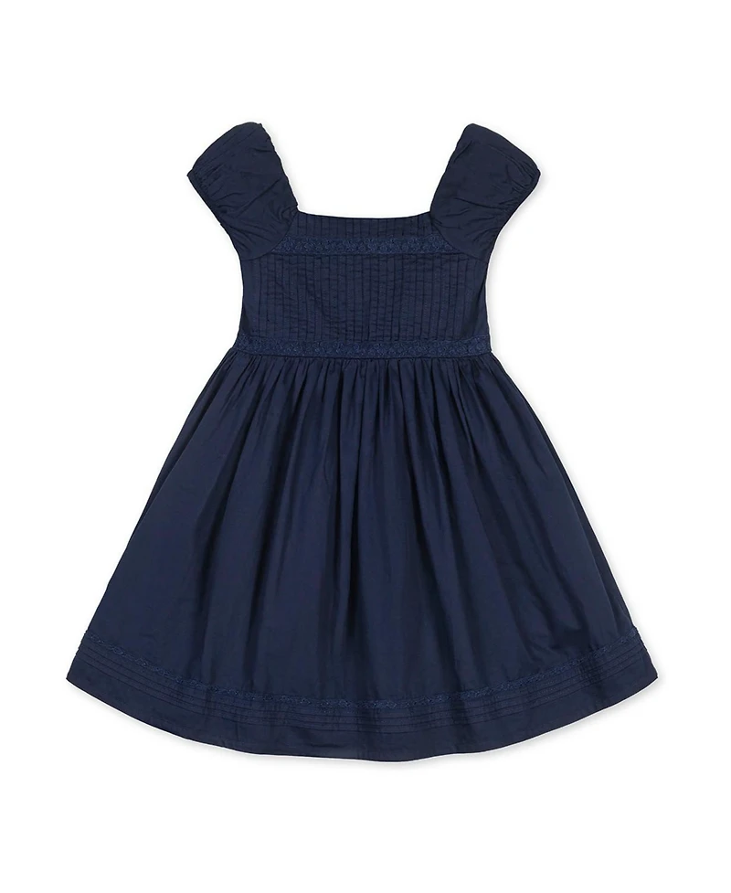 Hope & Henry Toddler Girls Organic Puff Sleeve Pintuck Sateen Party Dress