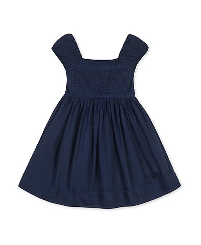 Hope & Henry Toddler Girls Organic Puff Sleeve Pintuck Sateen Party Dress