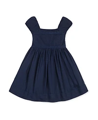 Hope & Henry Toddler Girls Organic Puff Sleeve Pintuck Sateen Party Dress