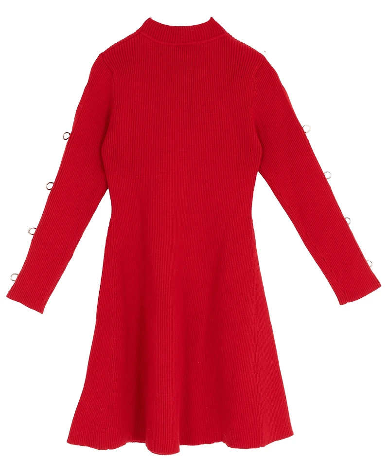 Rare Editions Girls 7-16 Bow Detail Long Sleeve Dress