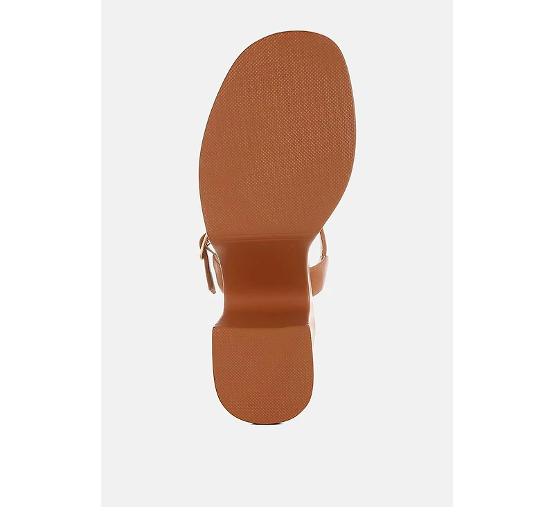 Kolata Faux Leather Pin Buckle Platform Heels