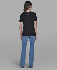 Karl Lagerfeld Paris Women's Printed Short-Sleeve T-Shirt