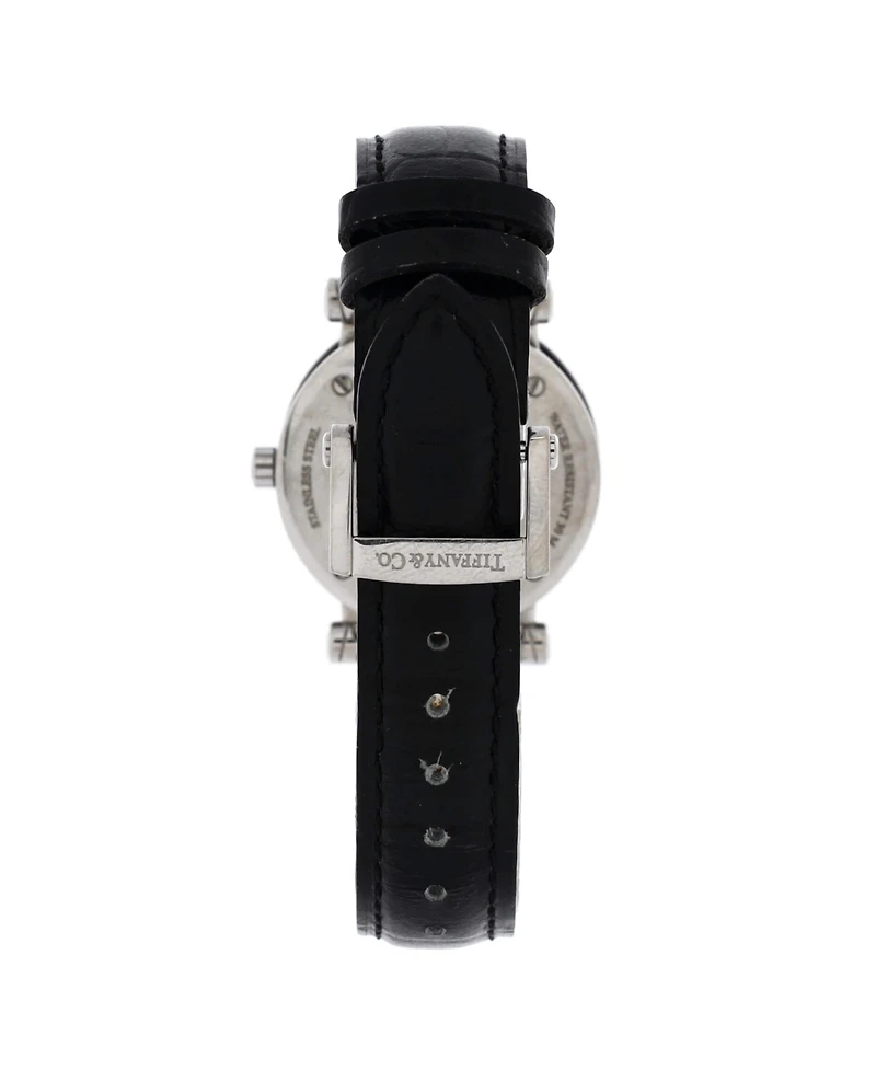 Pre-Owned Tiffany & Co. Atlas Dome Quartz Watch in Stainless Steel with Leather 30mm