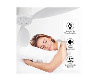 52-inch Modern White 3-Blade Flush Mount with Remote Control and Timing Function