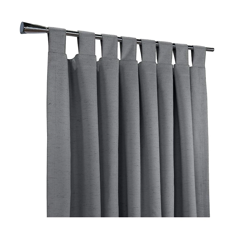 Commonwealth Home Fashions Ventura Tab Top Curtain Panel Pair Window Dressing each - 78x84", Dark Grey