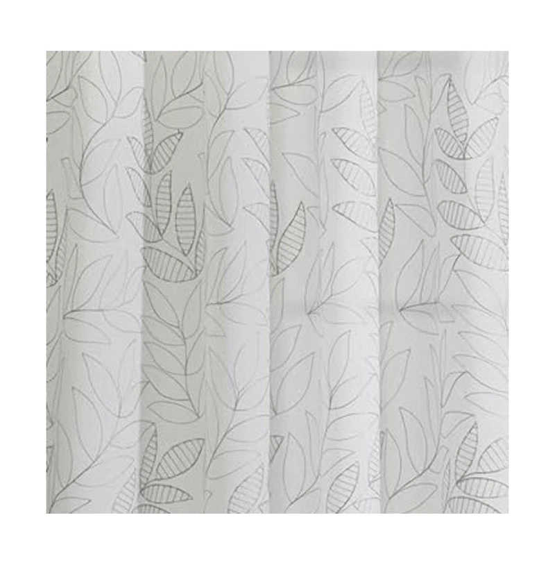 Habitat Valentina Sheer Window Treatment Tone on Tone Motif Grommet Curtain Panel for Bedroom Livingroom 52" x 95" White