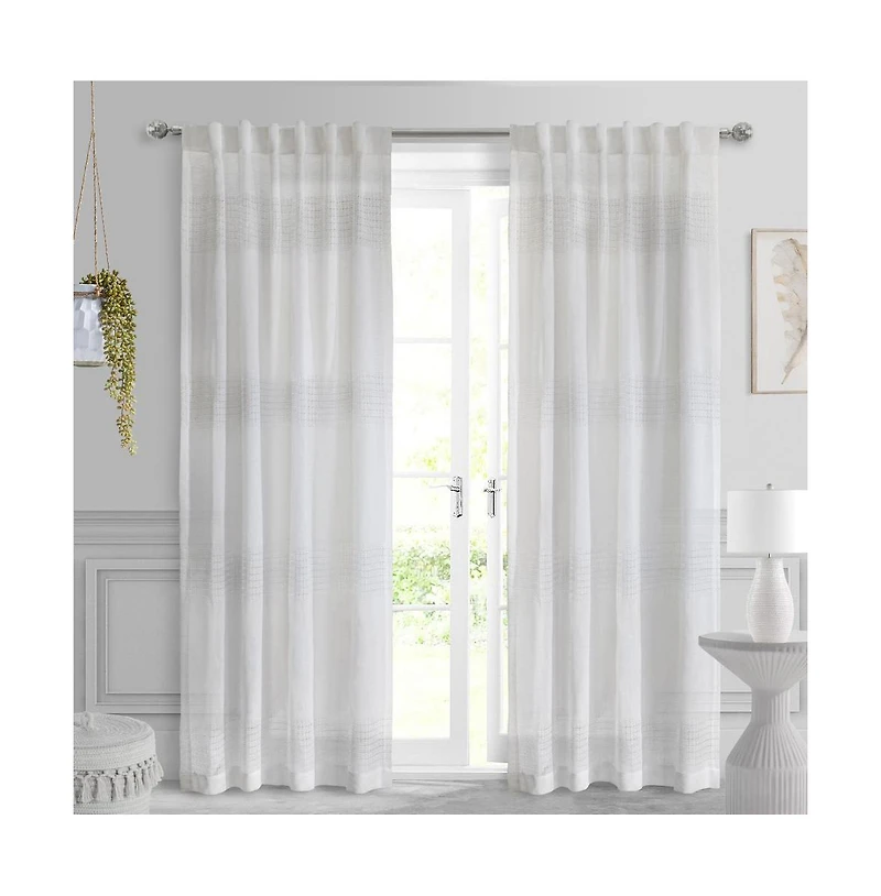 Commonwealth Lindsey Back Tab Curtain Panel - 52"x84", White