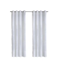 Habitat 100% Polyester Selina Sheer Grommet Leaf Embroidered Curtain Panel 52" x 95" White