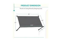 Aecojoy Retractable Awning, 65"x80" Manual Outdoor Awnings for Door Entrance, Sun Shade Canopy