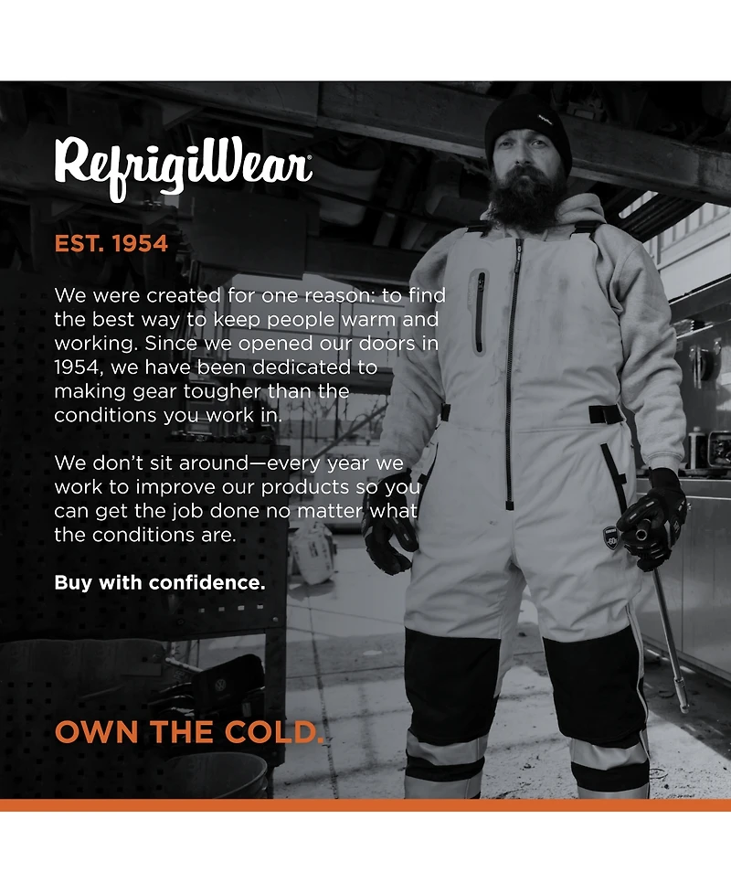 RefrigiWear Men's Insulated Reflective High Visibility Extreme Softshell Bib Overalls