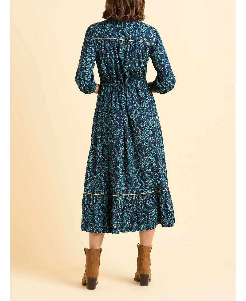 Brakeburn Women's Skye 3/4 Sleeve Shirt Midi Dress