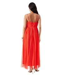 Warehouse Women's Tulle Strappy Bandeau Maxi Dress